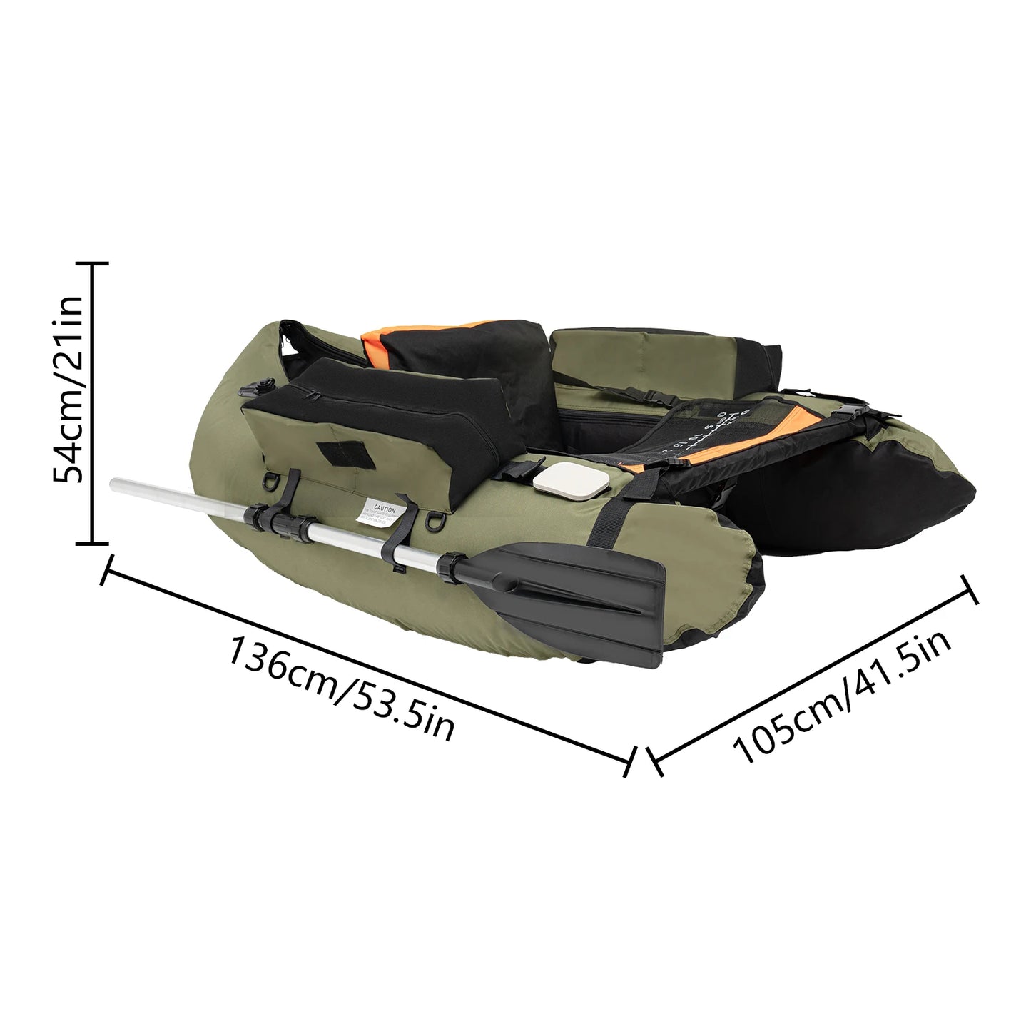 Inflatable Fishing Boat Portable Lightweight Raft for Ocean Lake River Adventurers