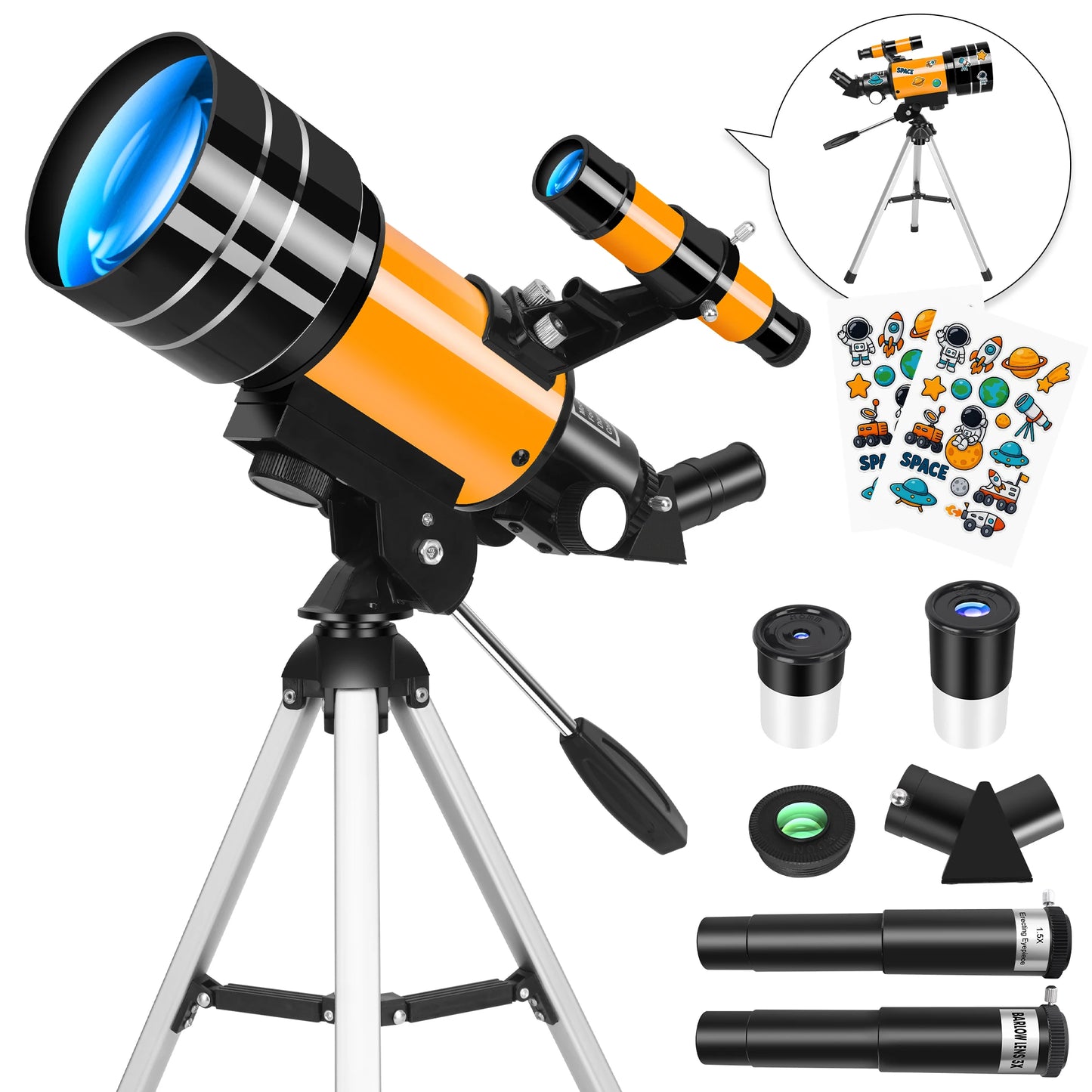 Portable Astronomical Telescope For Beginners Monocular With Stickers