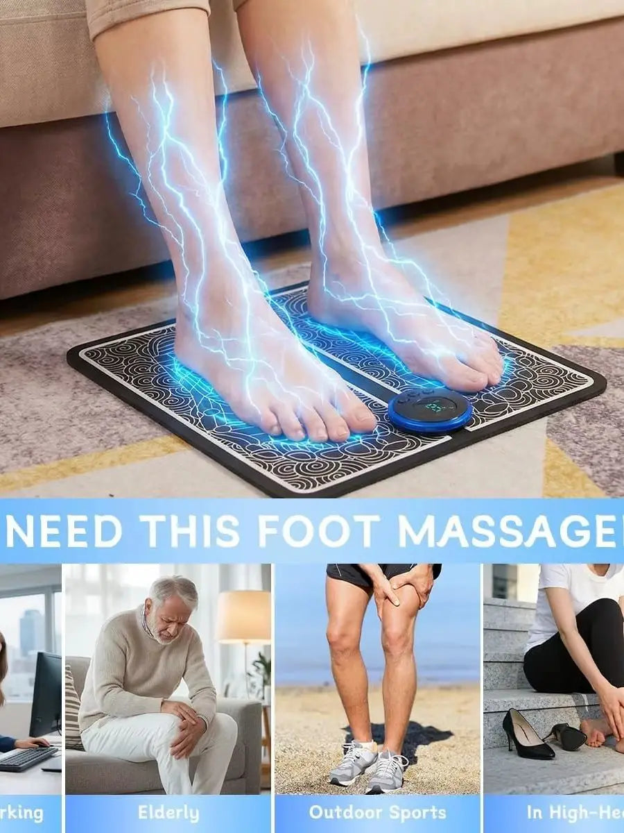 Electric Foot Massager Mat with Remote - 8 Modes 19 Levels Foot Stimulating Massage Pad for Muscle Stimulation, Portable Foot Massage Mat System for Home Office Self Care, Deep Relaxation for Tired Achy Feet