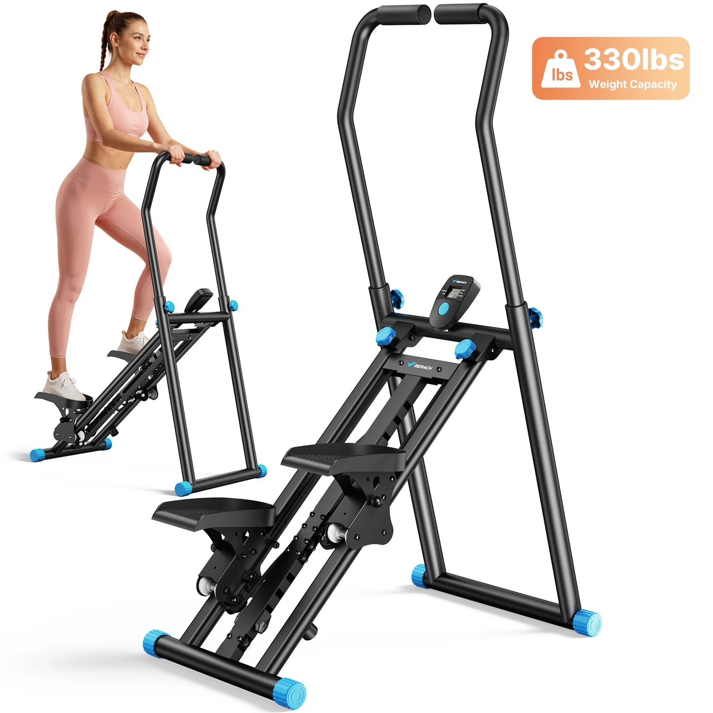 Merach Foldable Adjustable Stair Stepper Full Body Home Workout