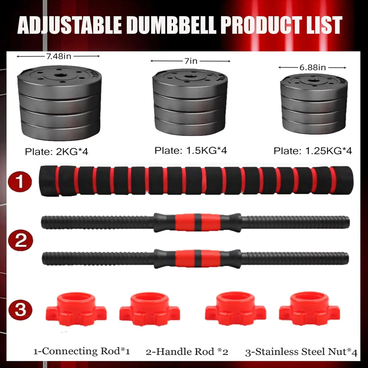 Adjustable Dumbbell Set with Ergonomic Handles for Home Strength Training
