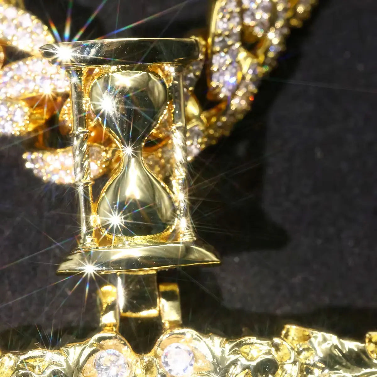 LYEE CYEE Square Zircon Scythe Pendant Hip Hop Jewelry