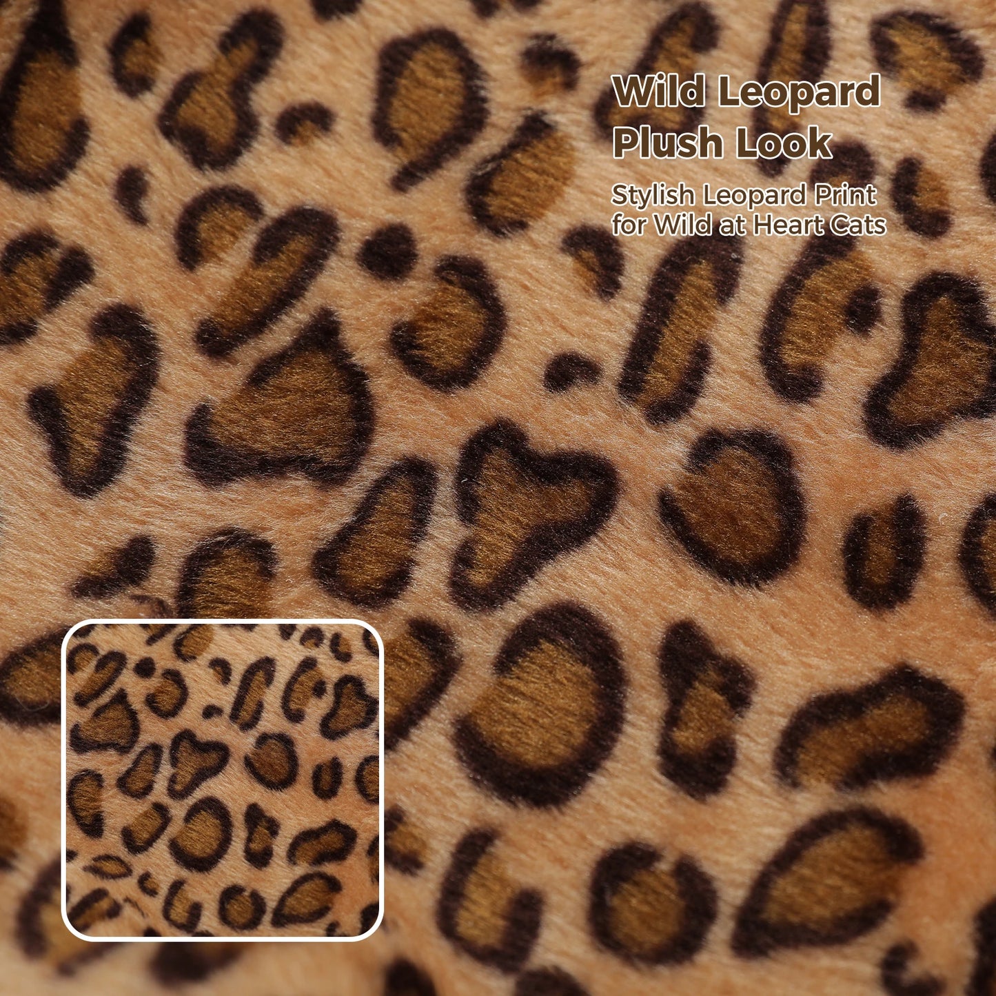 Floor to Ceiling Cat Tree with Sisal Scratching Posts Cozy Hammock Dangling Ball Adjustable Height Leopard Cat Tower for Indoor Cat Toys