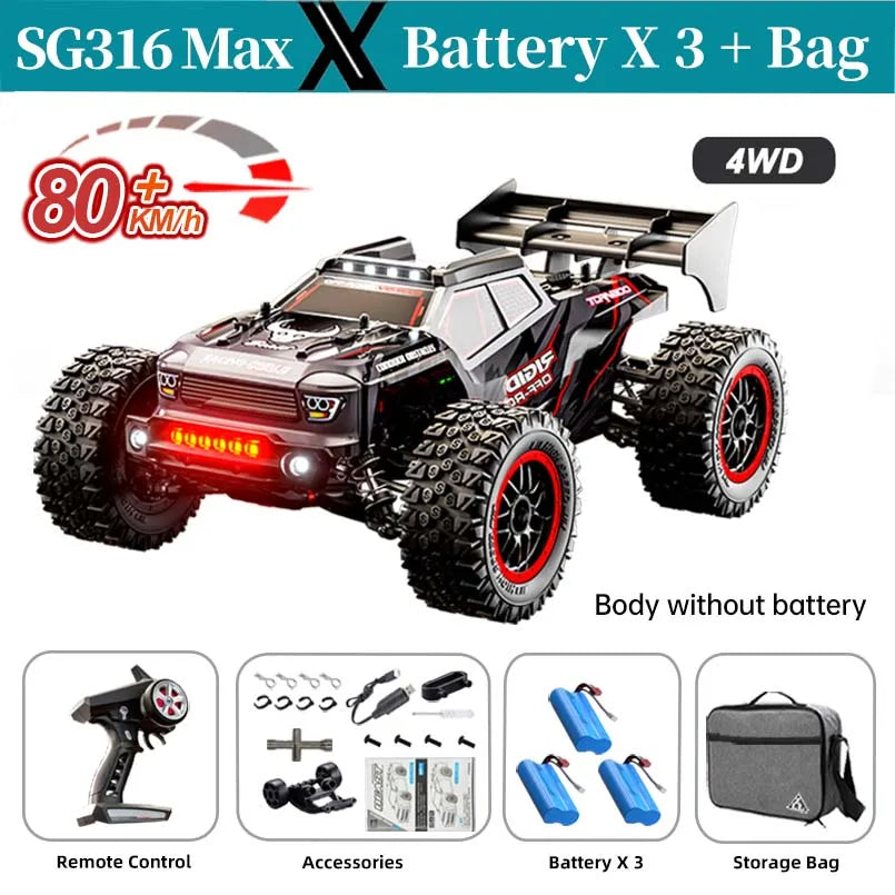 X-Verse SG116 Max High Speed RC Drift Car 1/16 4WD Brushless Off-Road RC Toy For Kids