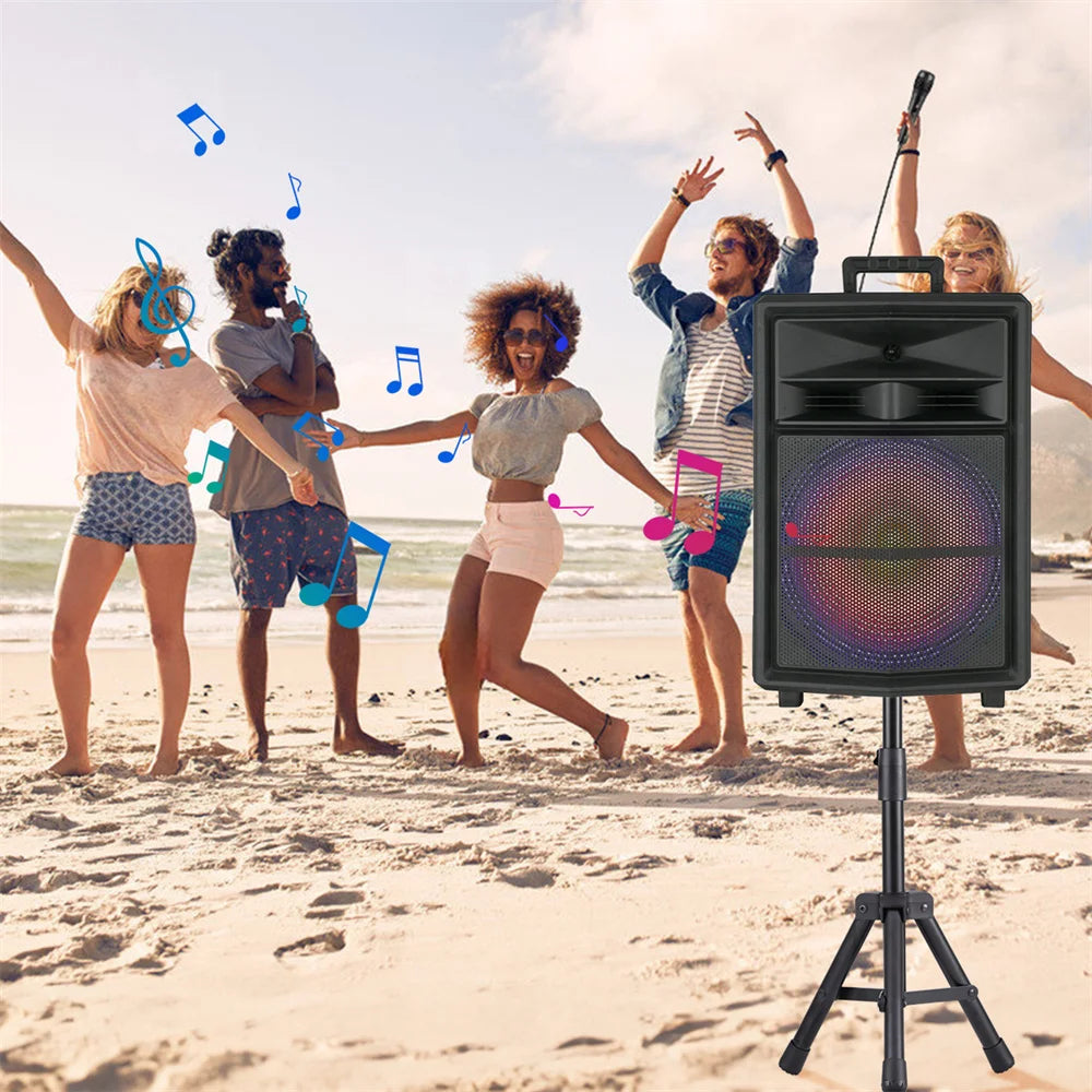 CURUK Portable Bluetooth Party Speaker With RGB Lights and Stand