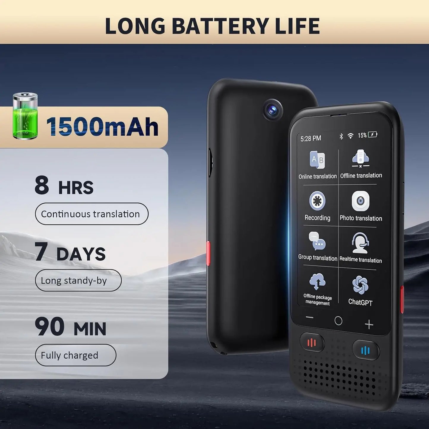 AI Language Translator Device 150 Languages No WiFi Needed Translation
