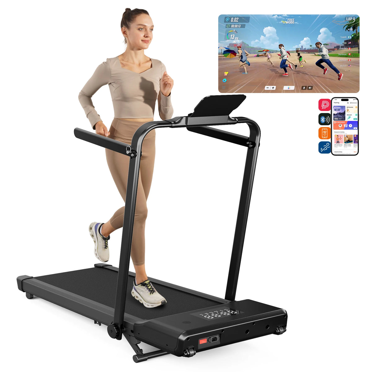 Superun 3.0HP Foldable Treadmill With Incline Handle And Remote Control