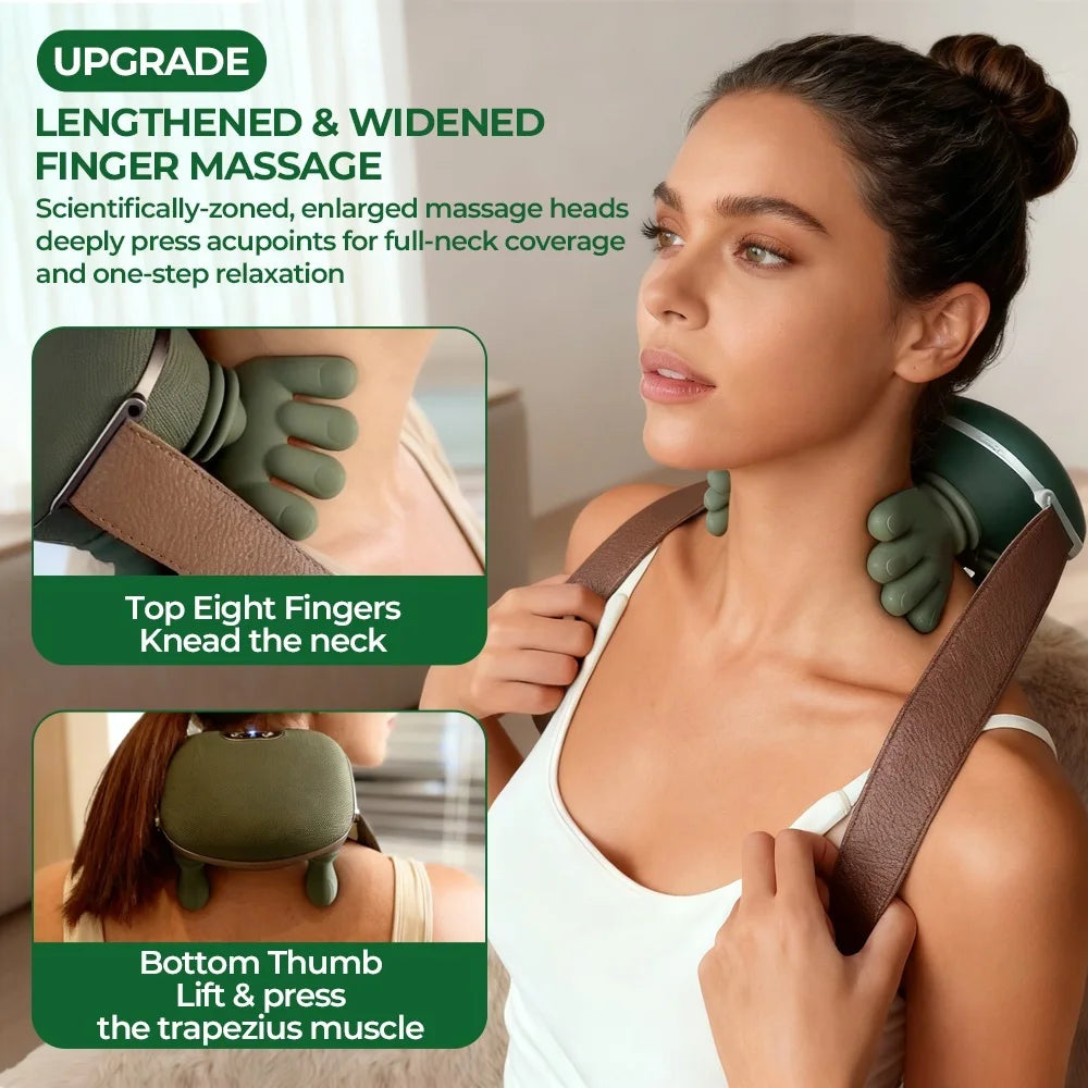 Foreverlily Bionic Finger Neck And Shoulder Massager Wireless 4D Kneading