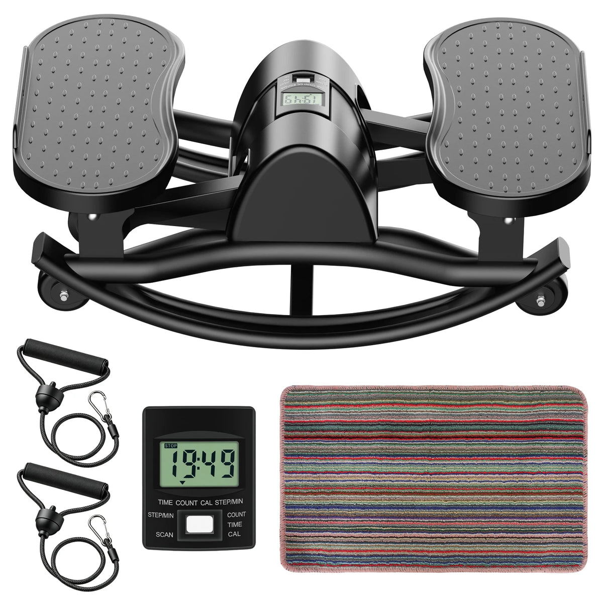 Twist Stepper Machine with Resistance Bands and Digital Display
