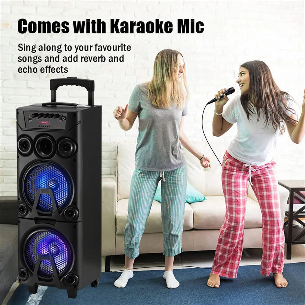 CURUK 6000W Portable Bluetooth Speaker with Dual Subwoofers and Led Lights