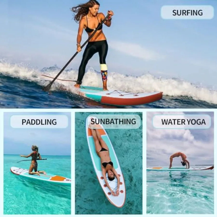 Inflatable Paddle Boards Ultra Stable Wide Design Blue PVC Material With Premium Accessories For Outdoor Water Sports