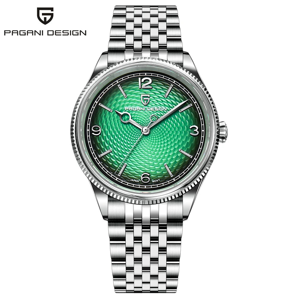 PAGANI DESIGN Retro Ripple Quartz Watch With Sapphire Crystal Bracelet