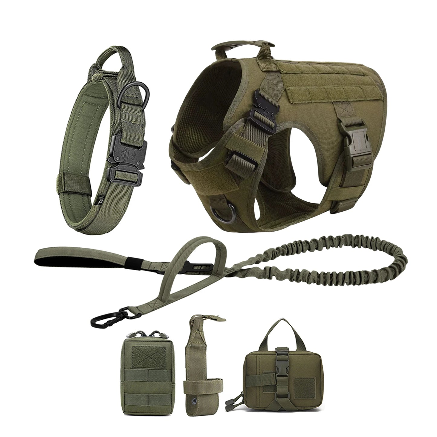 MOLLE Tactical Dog Harness With Padded Quick Release Buckles