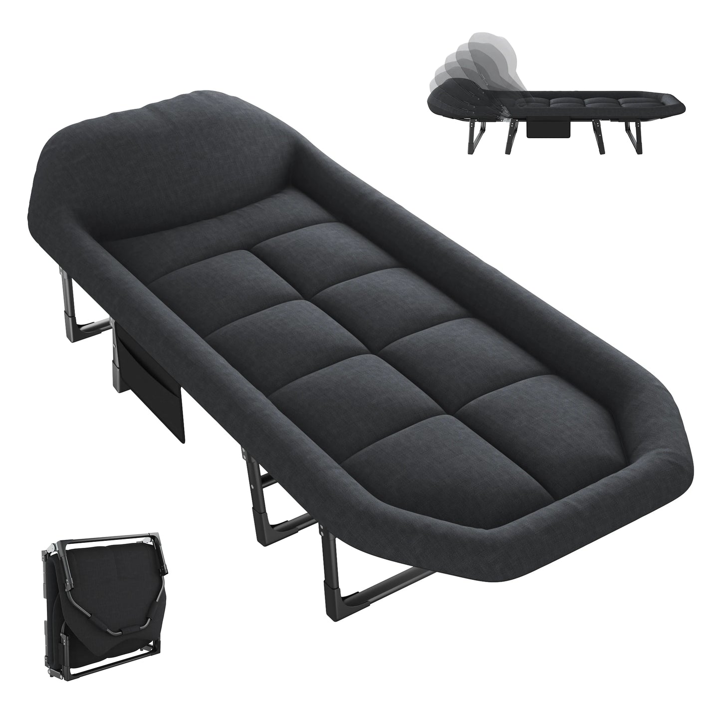 JHK Lightweight Folding Camping Cot With Mattress 450 Lbs Support
