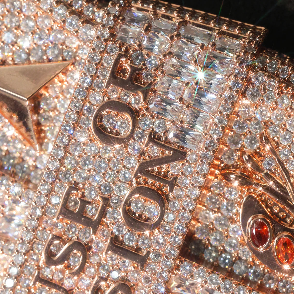 House Of Vision Iced Shield CZ Pendant Rose Gold Necklace