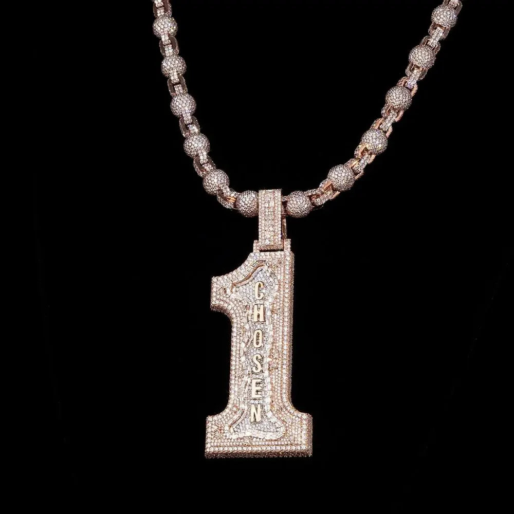 Lyee Cyee Iced Out Chosen Pendant Necklace With Zircon Men