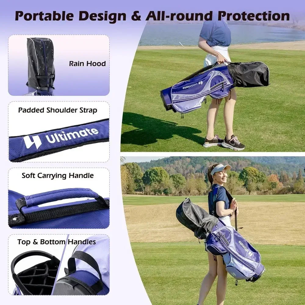 Women's Golf Club Set With Driver Hybrid Irons Complete Bag