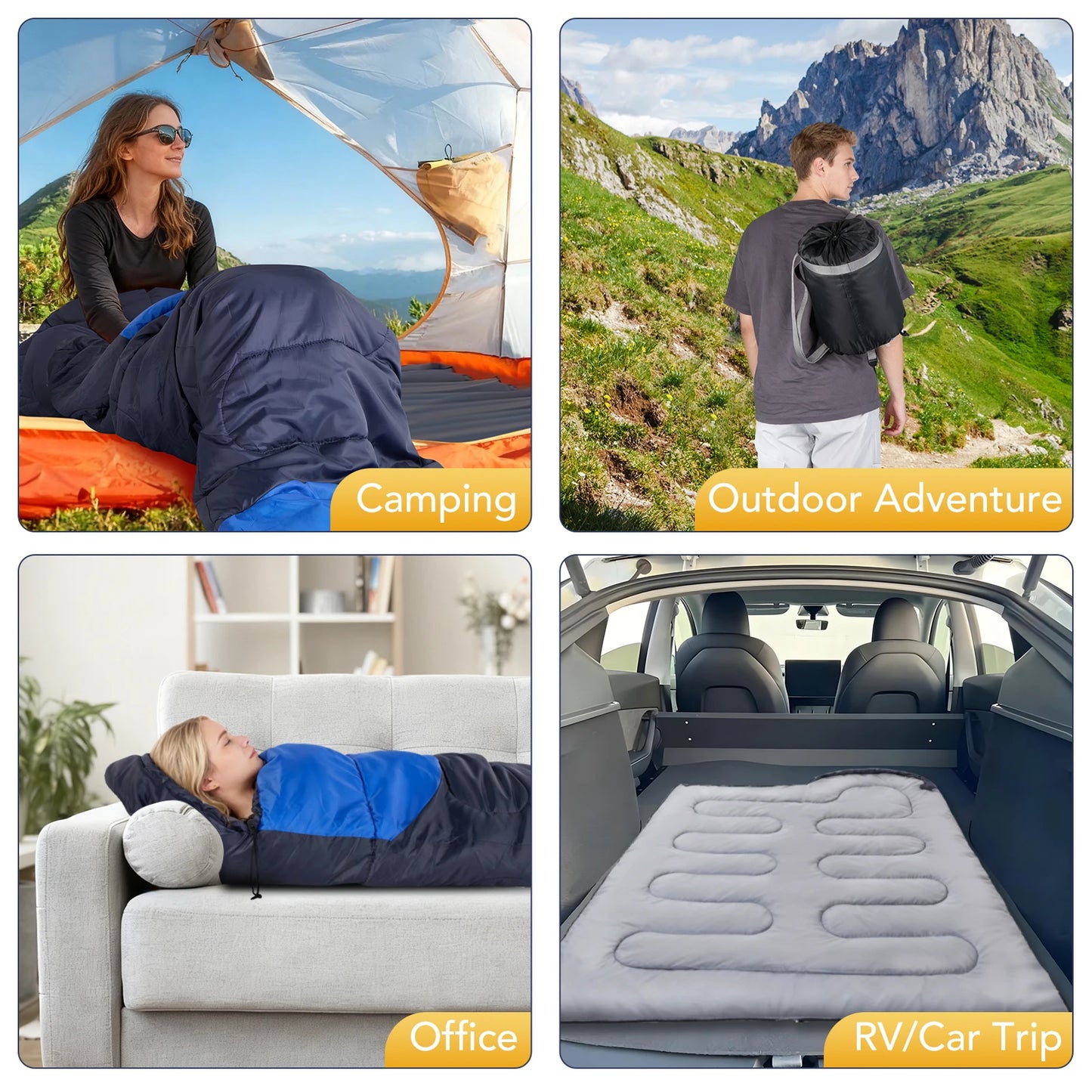 Camping Sleeping Bag Ultralight Waterproof Windproof 4 Season Warm