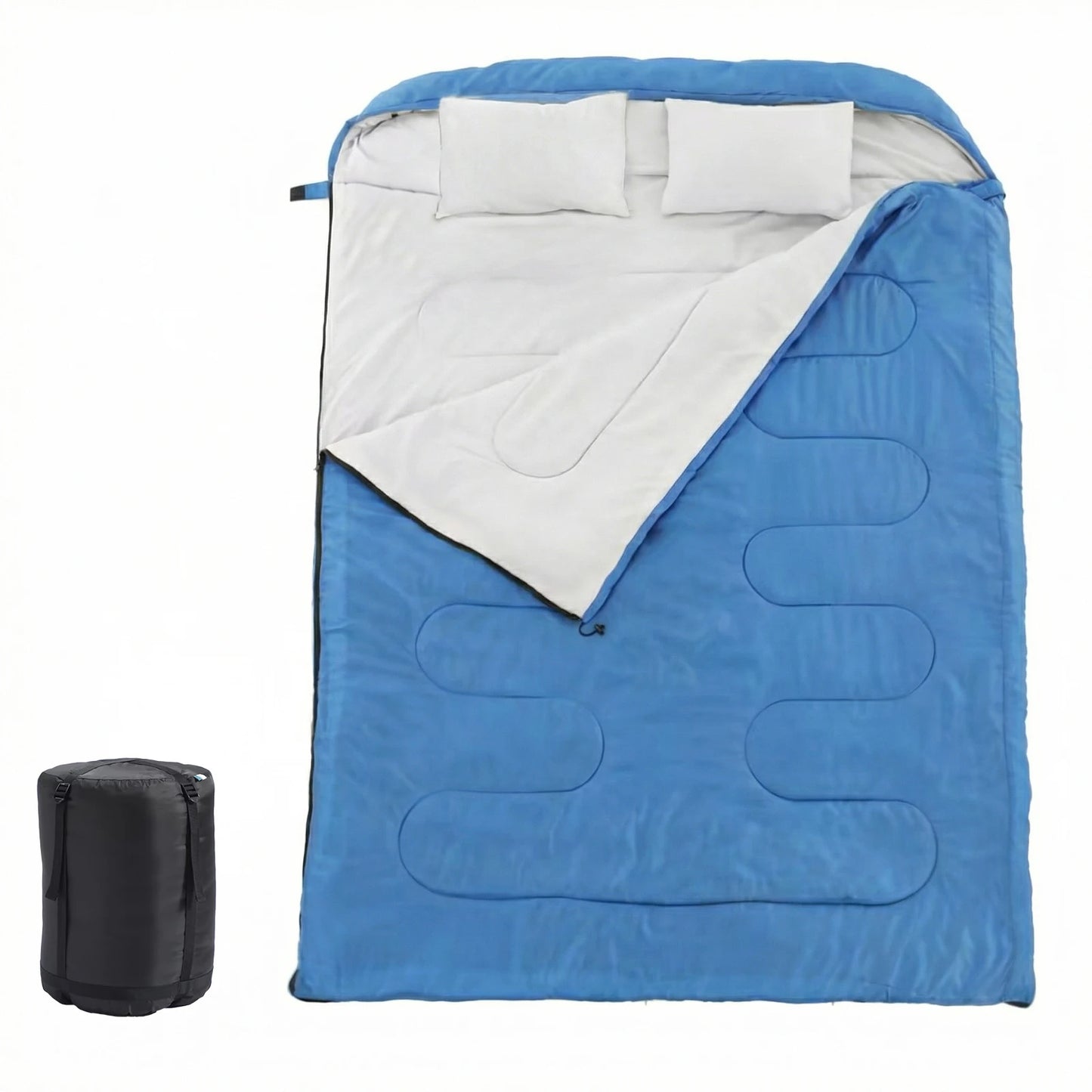 JHK Double Sleeping Bag For Adults With Pillow Lightweight 3 Season