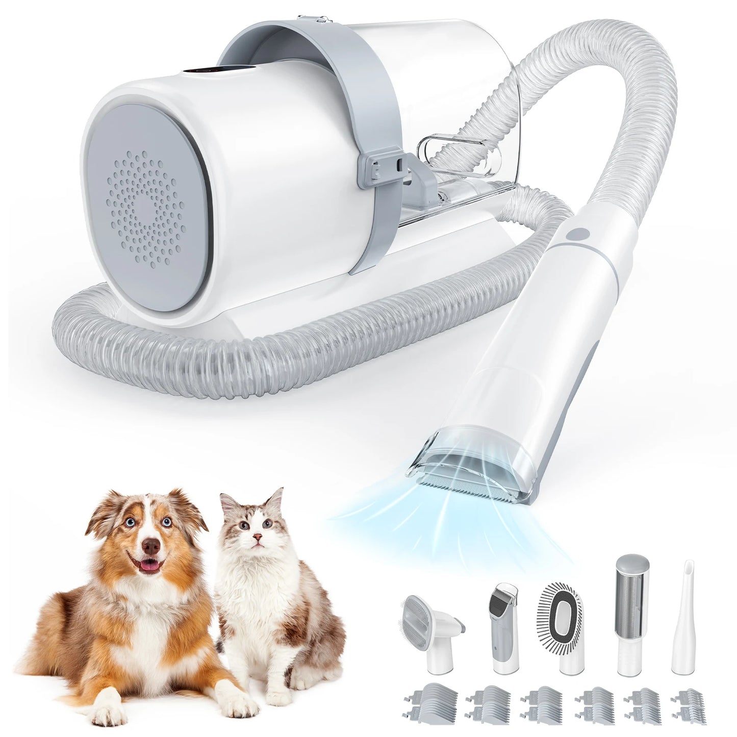 Professional Pet Grooming Vacuum Kit With Cordless Clippers And 5 Groomer Tools