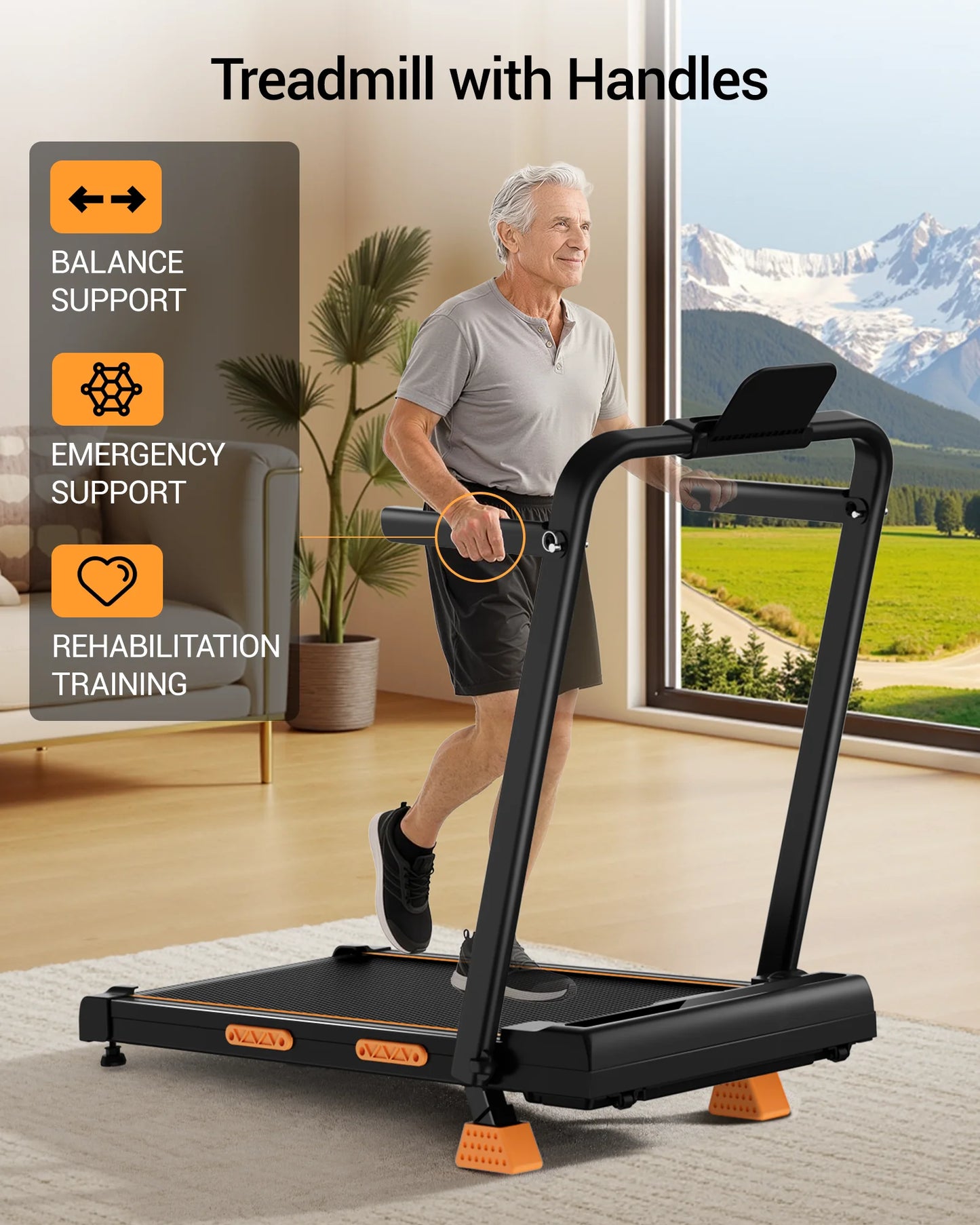 Umay Foldable Walking And Running Treadmill With Adjustable Incline