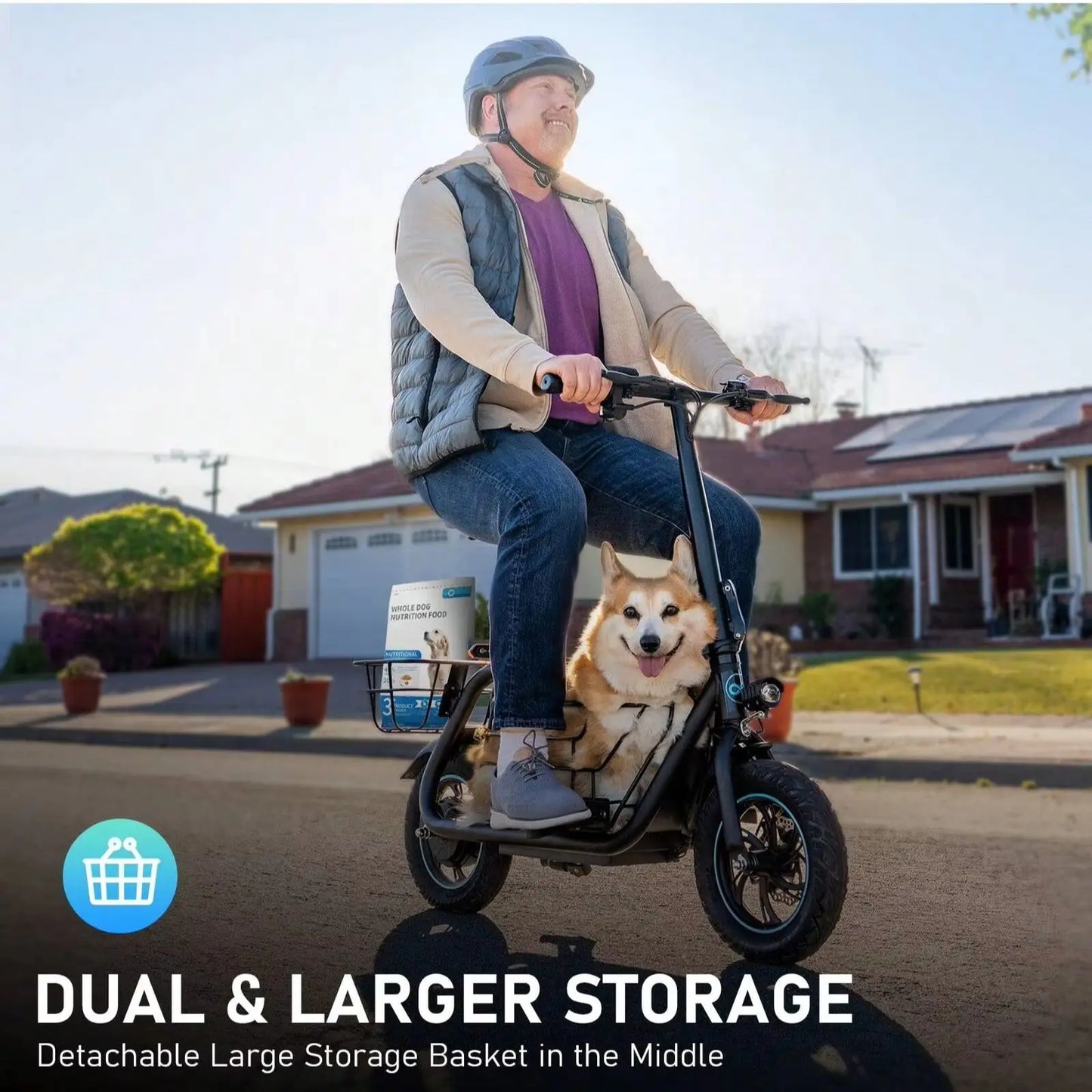 Gyroor Foldable Electric Scooter With Basket For Adults