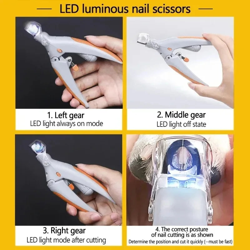 LISM LED Pet Nail Scissors For Dogs And Cats Professional Toenail Clipper
