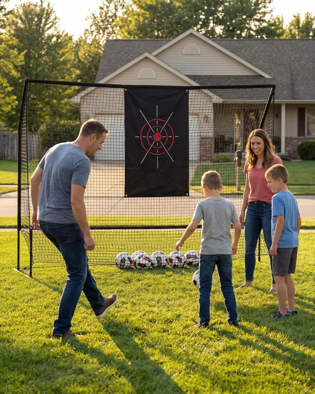 HiMISS Golf Practice Net 10x7.5ft Heavy Duty Swing Chipping Trainer for Backyard Golfers with Aim Cloth Carry Bag