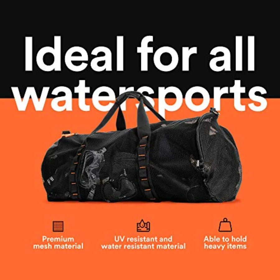 90L Mesh Duffle Bag For Scuba Gear And Snorkeling Equipment Large Capacity Beach And Water Sports Tote For Divers