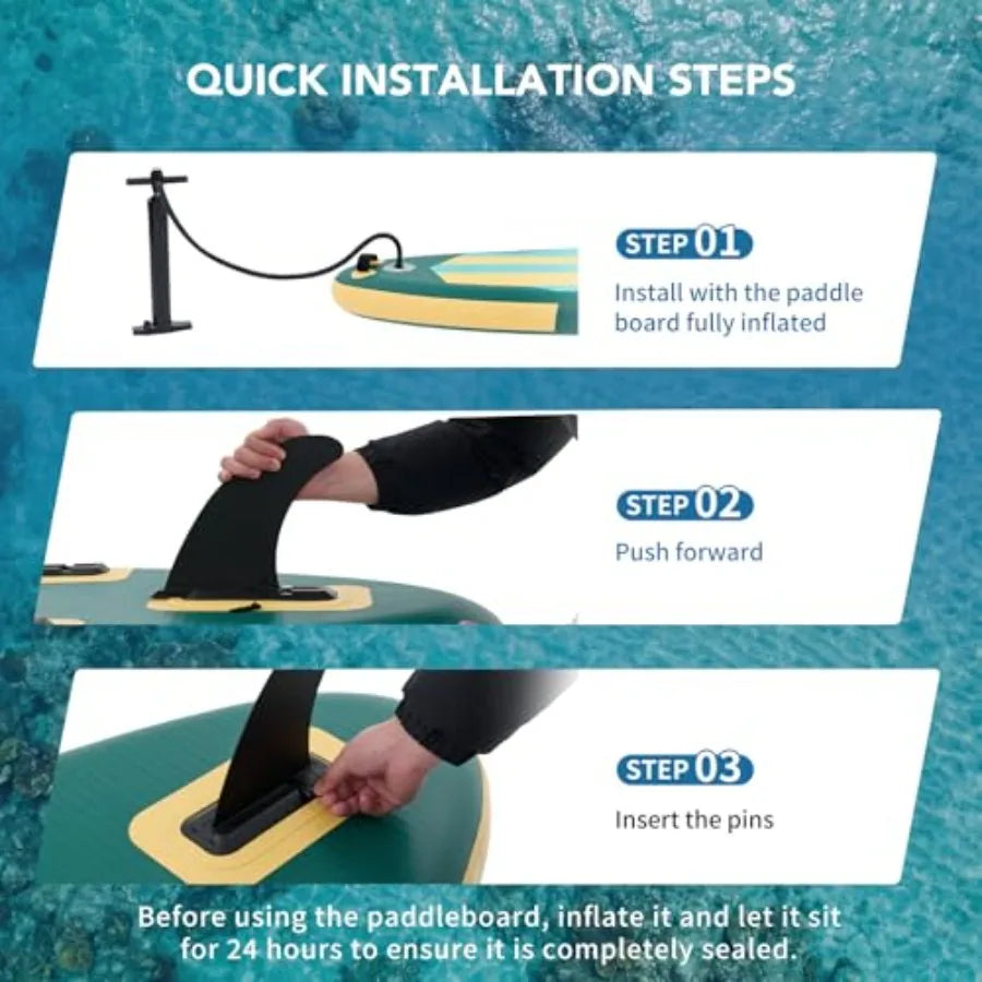 Inflatable Stand Up Paddle Board For Outdoor Water Sports PVC Nylon Composite Blue Gray Wide Stable Design Beginners