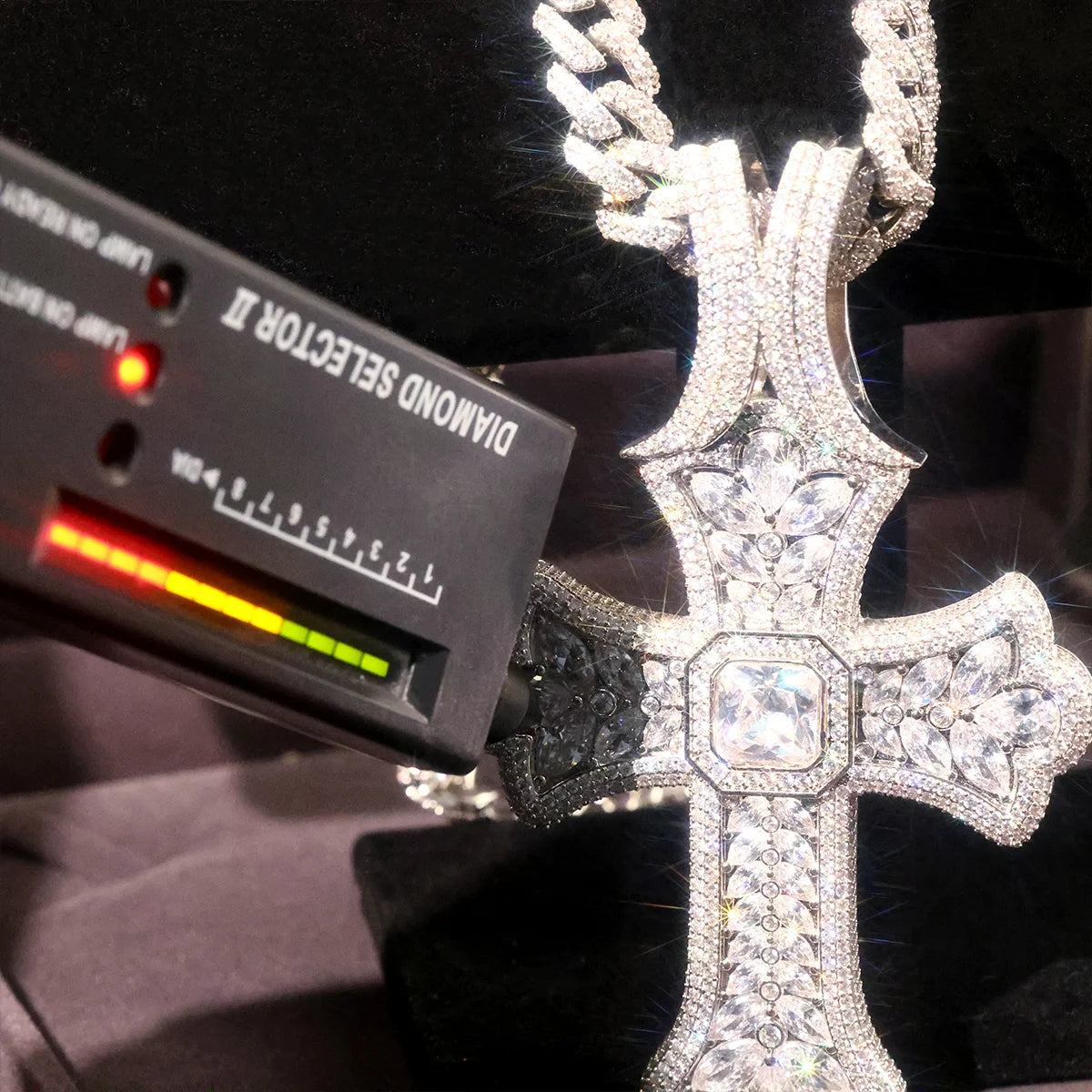 Lyee Cyee Iced Out Gothic Cross Pendant Cubic Zirconia