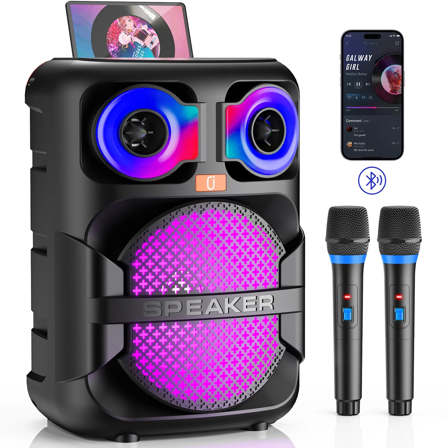 FanFun T28-T Karaoke Speaker With Two Microphones Bluetooth