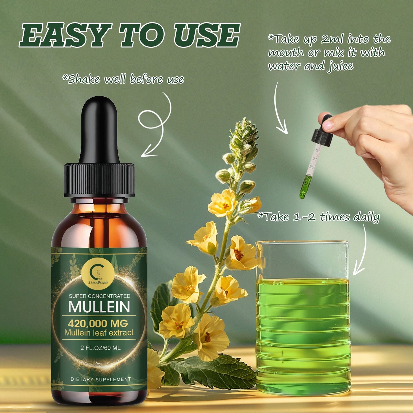 MINCH Mullein Drops for Lung Health and Immune Respiratory Support