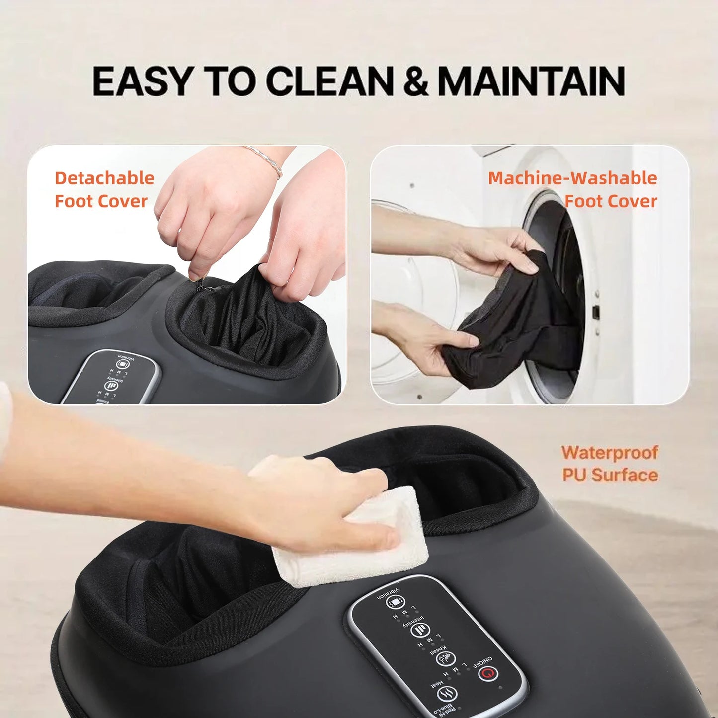 LEERCON Automatic Foot Massage Machine With Fully Wrapped Rollers