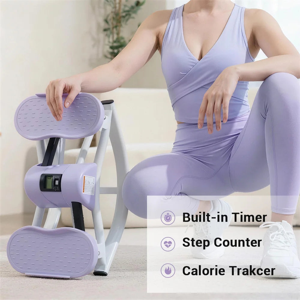 Umay Mini Stepper With Resistance Bands For Home Fitness