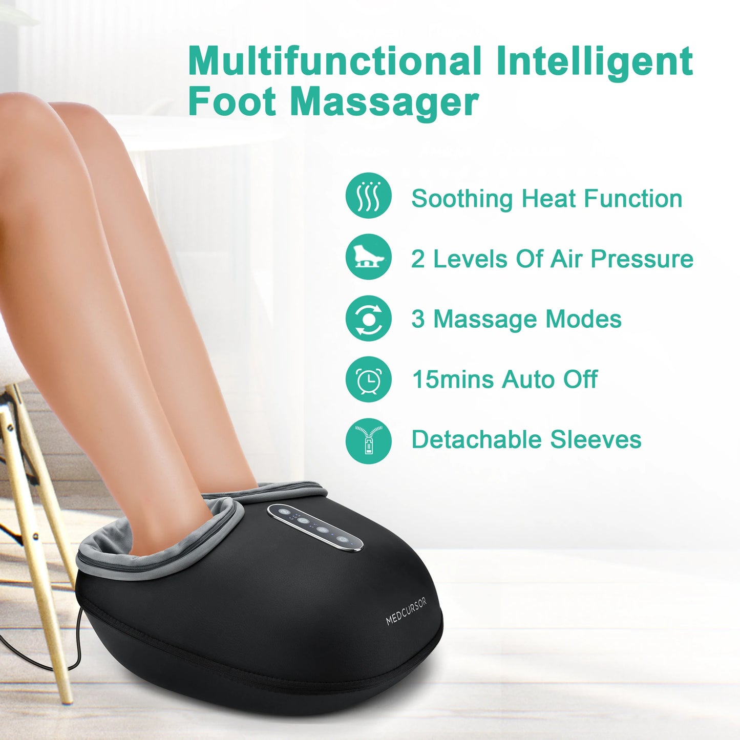 Medcursor Shiatsu Foot Massager With Heat For Muscle Pain Relief