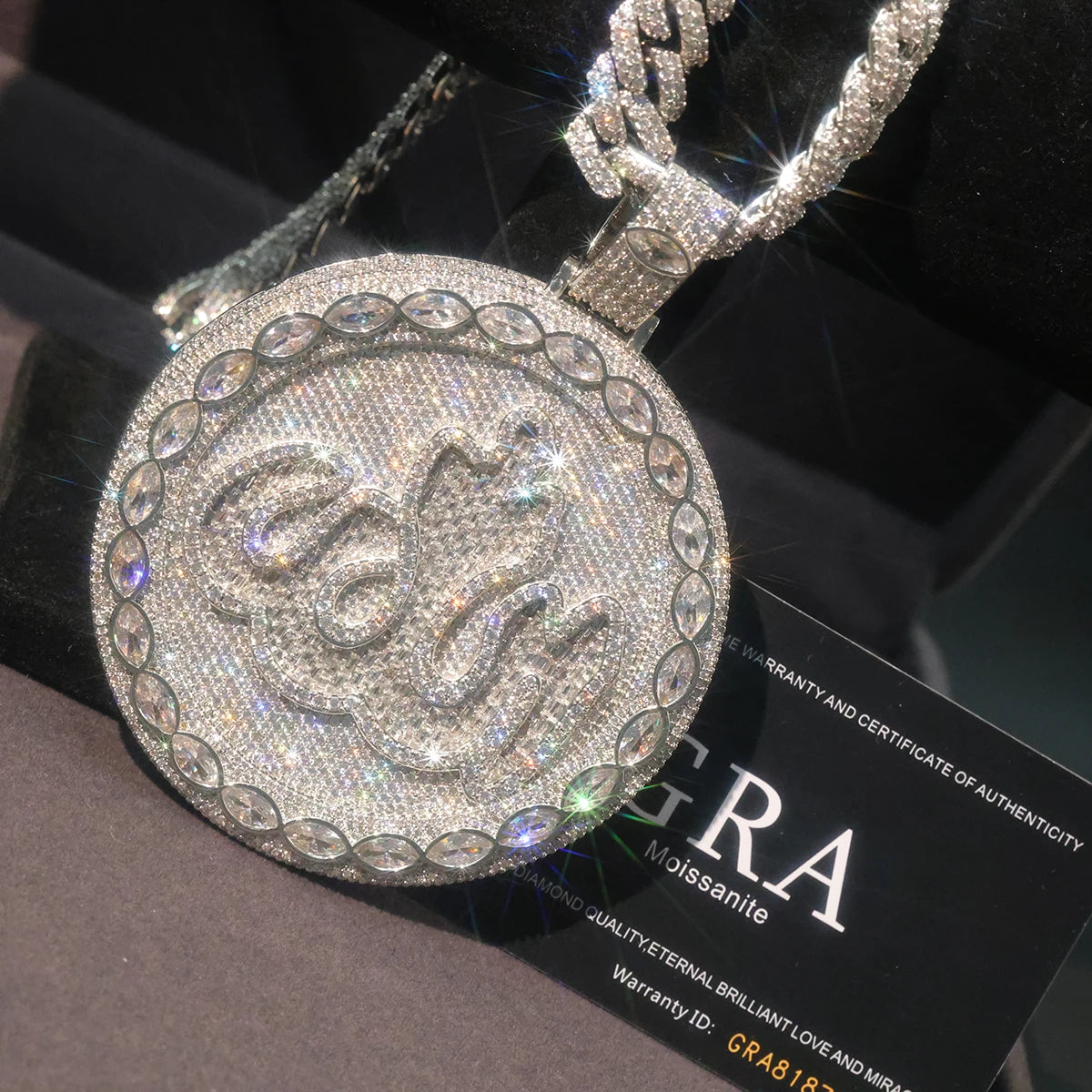 Lyee Cyee 18K Gold Plated Round Allah Zircon Pendant