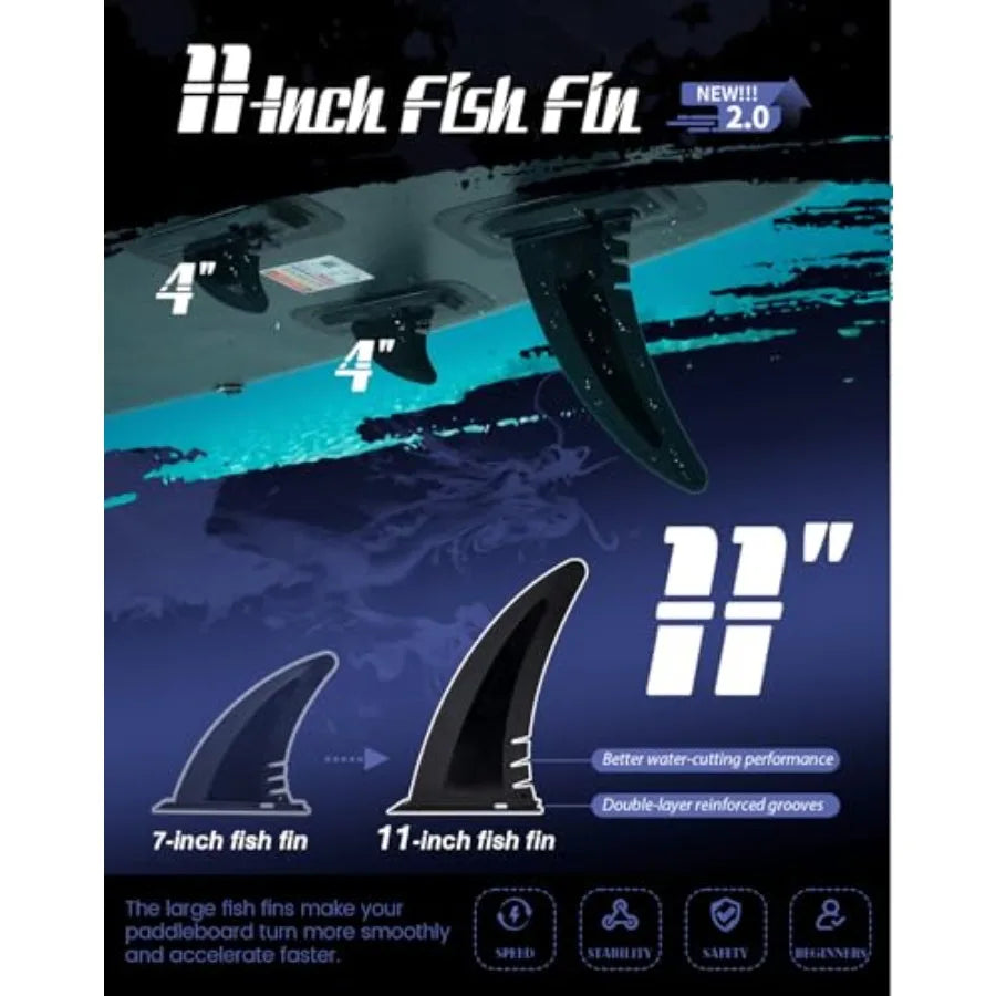 Inflatable Stand Up Paddle Board SUP Ultra Wide Stable Design For Outdoor Water Sports PVC Drop Stitch Blue Gray