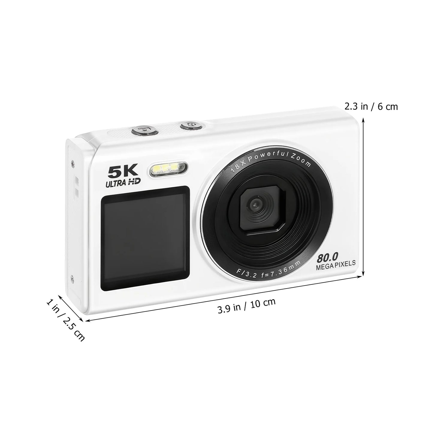 5K Vlogging Digital Camera With 18X Zoom And Dual Screen