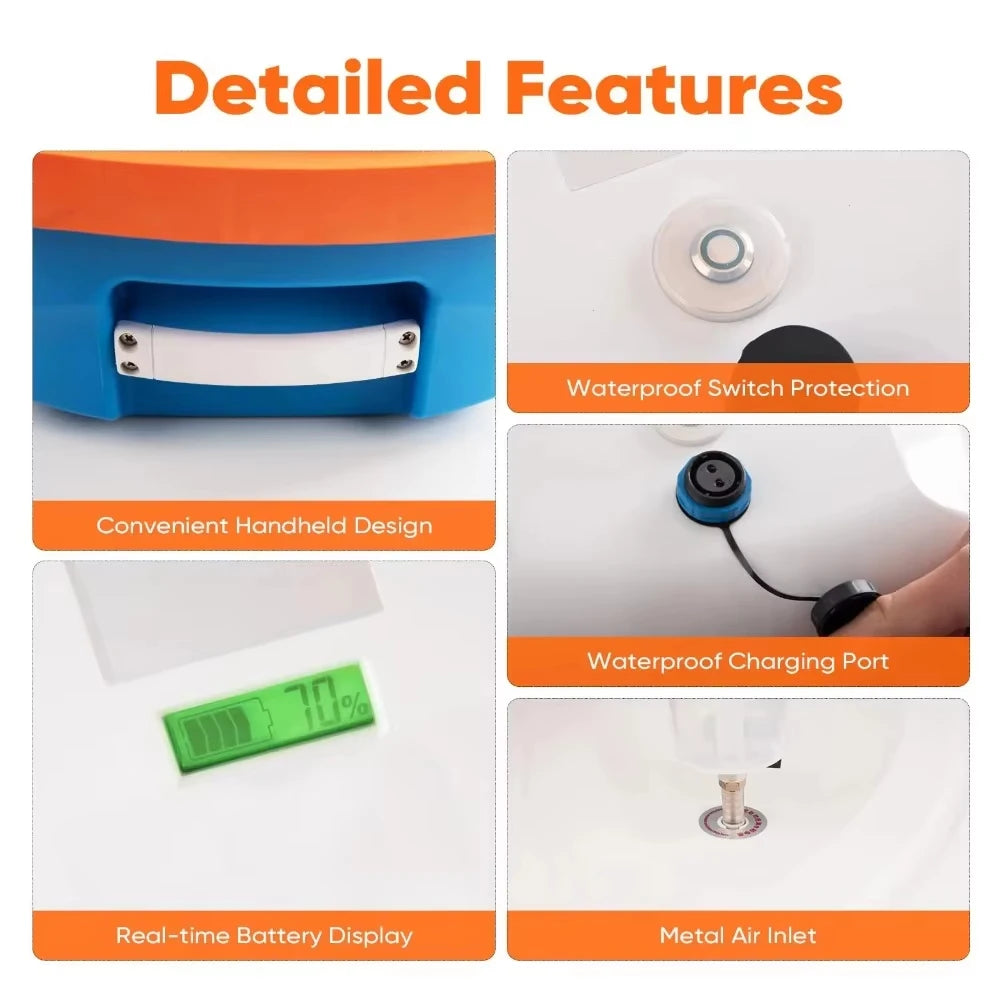 GOYOJO Scuba Diving Ventilator Dual User Portable Underwater Device For Divers Waterproof Rechargeable 7H Battery