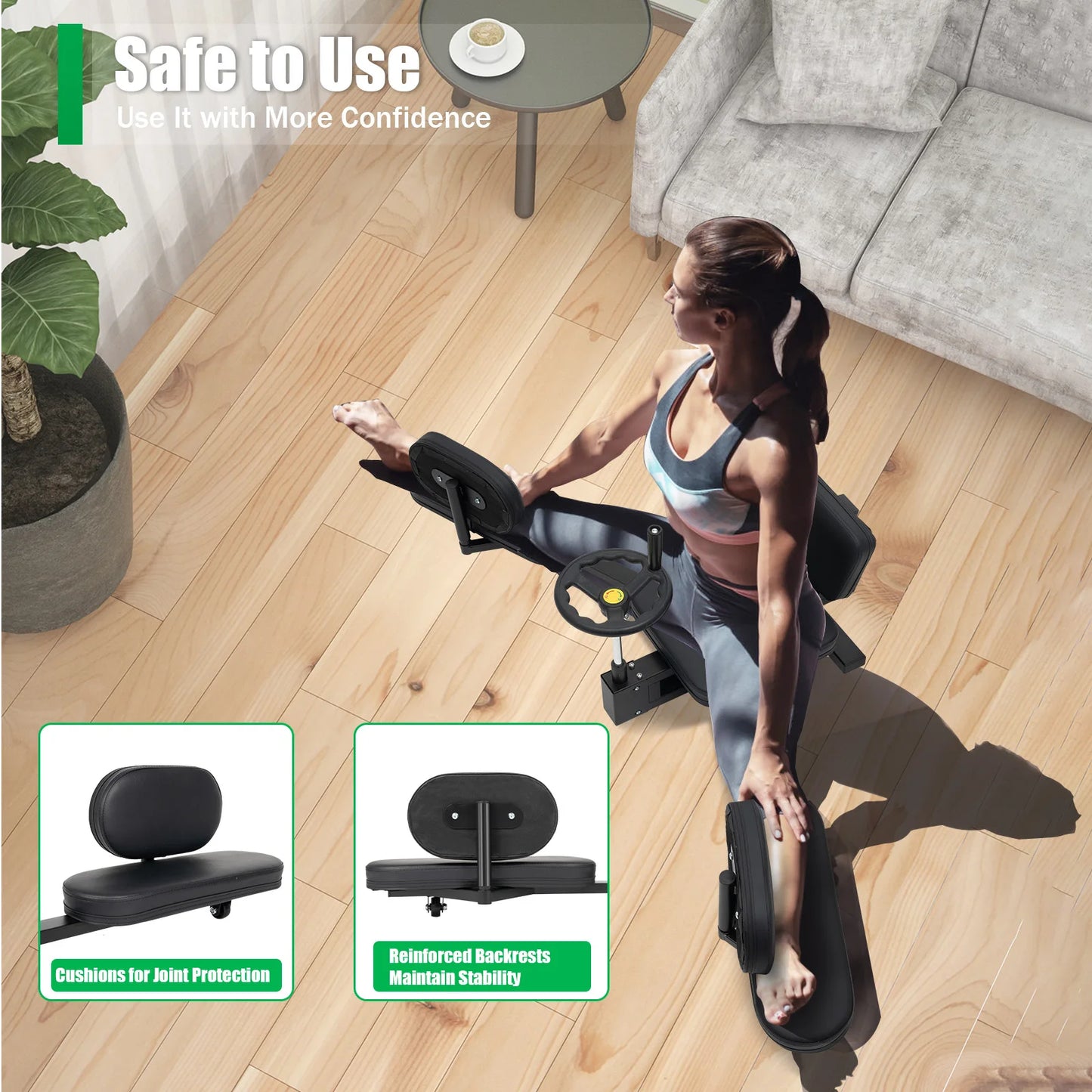 Adjustable Hands Free Yoga Leg Stretcher Training Bar