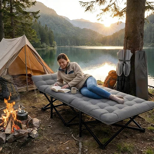 Aoran Heavy Duty Folding Camping Cot With Detachable Portable Mattress