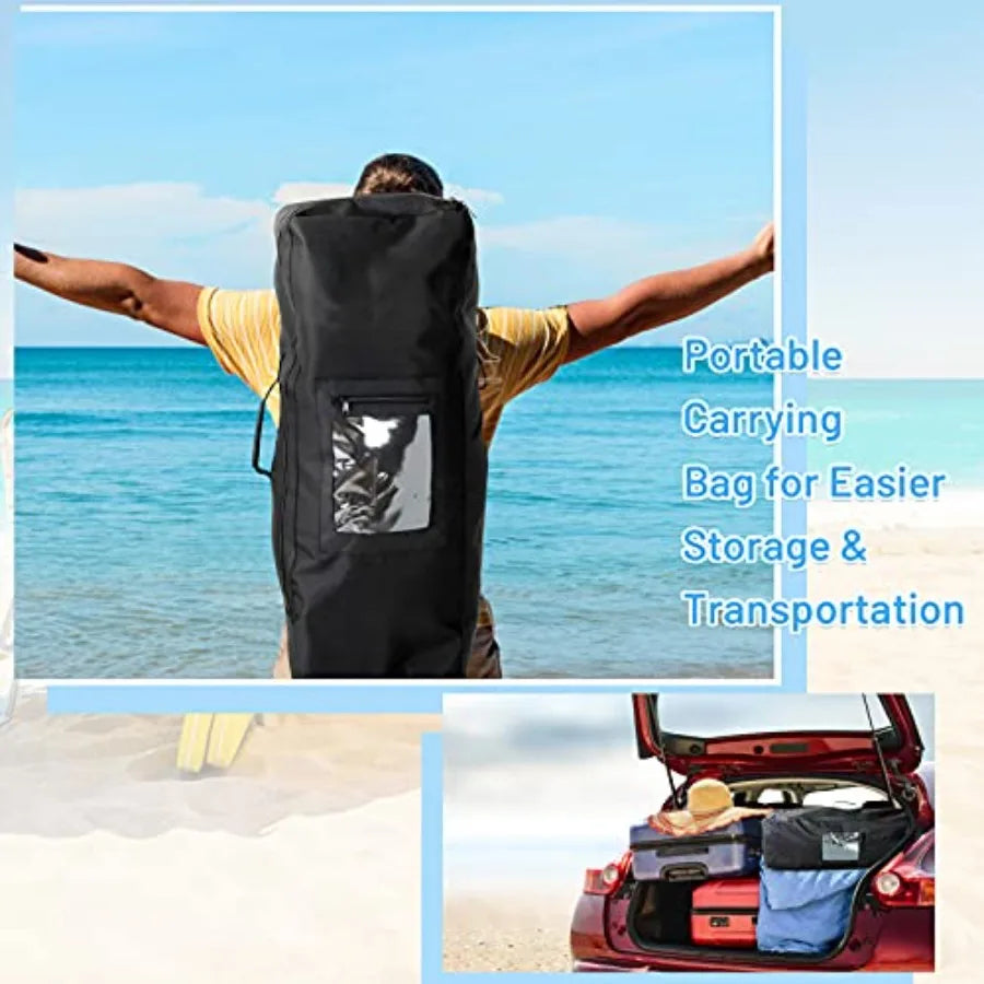 Inflatable Stand Up Paddle Board Ultra Stable 6 Inch Thick PVC Blue Gray For Outdoor Water Sports Enthusiasts