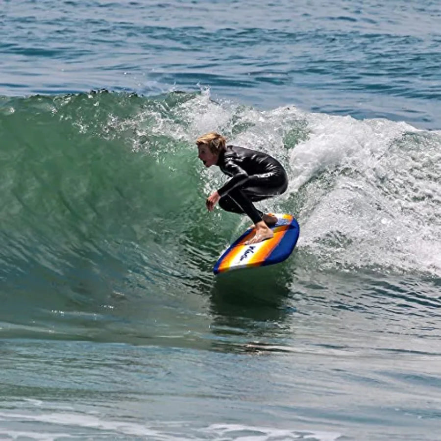 Beginner Friendly 8ft Soft Top Foam Surfboard EVA Construction Lightweight Durable Blue White