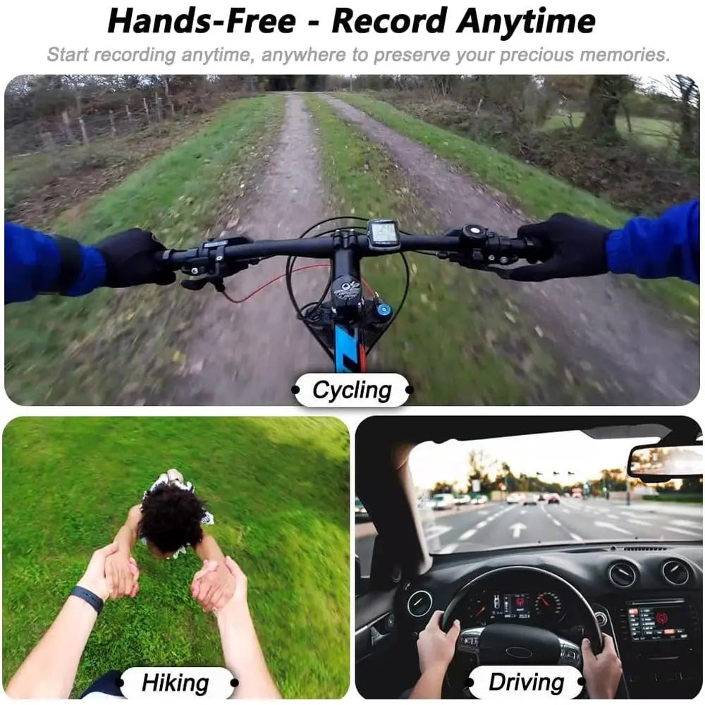 4K Wearable Body Camera 128GB Audio Magnetic Clip Bike Mount