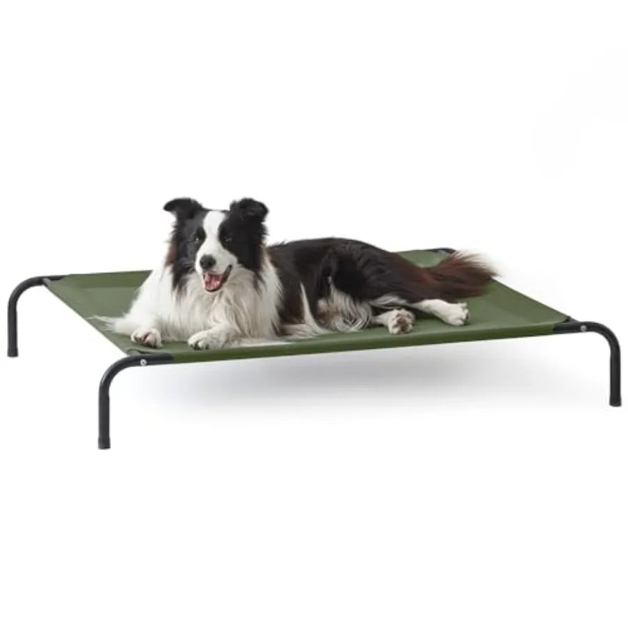 Elevated Cooling Dog Bed for Large Dogs Portable Indoor Outdoor Raised Pet Cot Breathable Frame