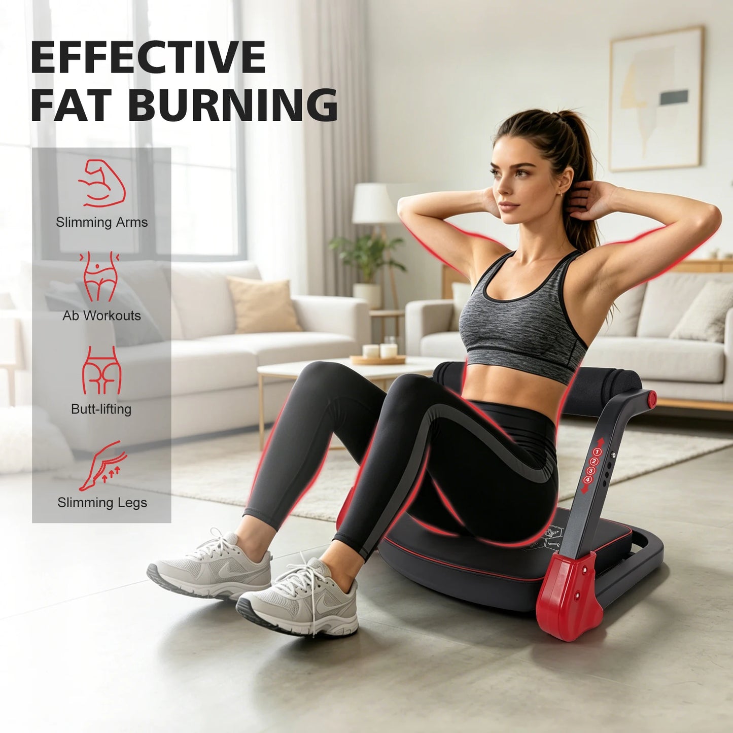 Ab Core Trainer With Resistance Bands For Home Gym