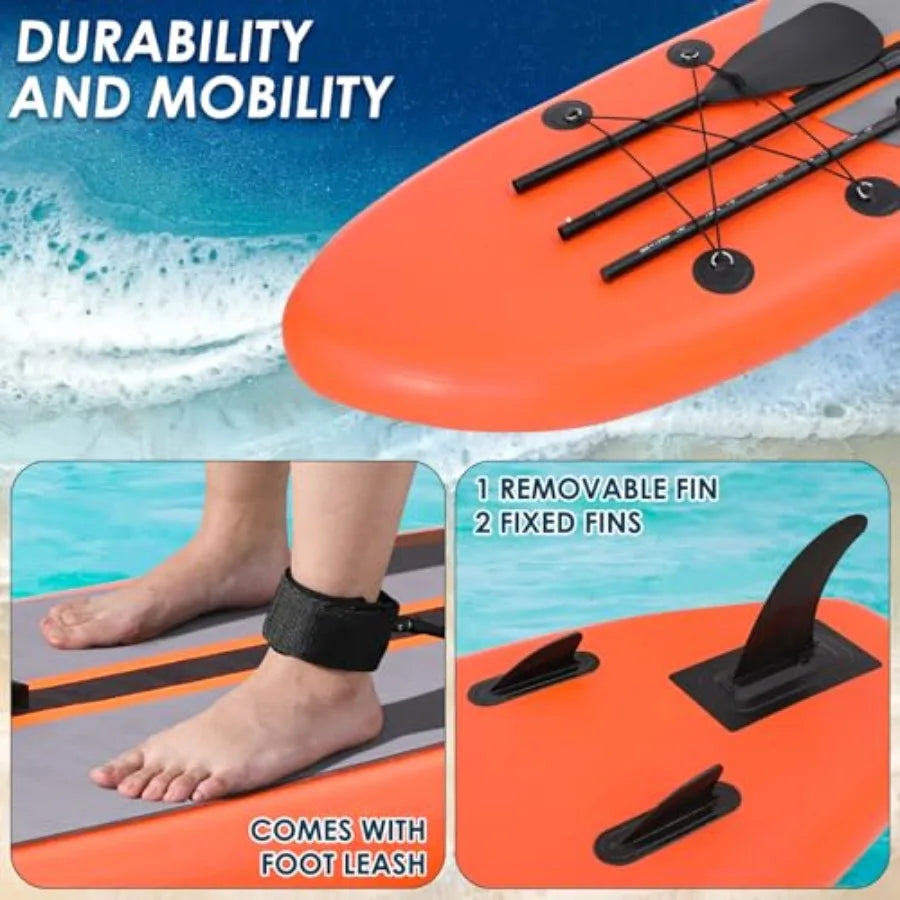 Inflatable Stand Up Paddle Board SUP Ultra Stable With 3 Fin Design And 400 LBS Capacity For Outdoor Water Enthusiasts