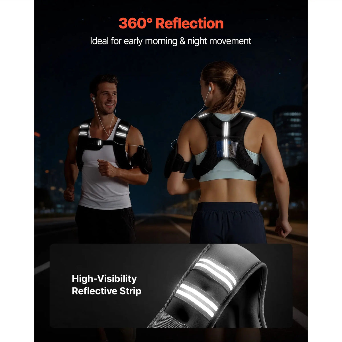 10 lbs Body Weight Vest for Men Women with Reflective Stripe, Adjustable Buckle, Workout Equipment for Strength Training, Running, Jogging, Fitness, Muscle Building, Weight Loss