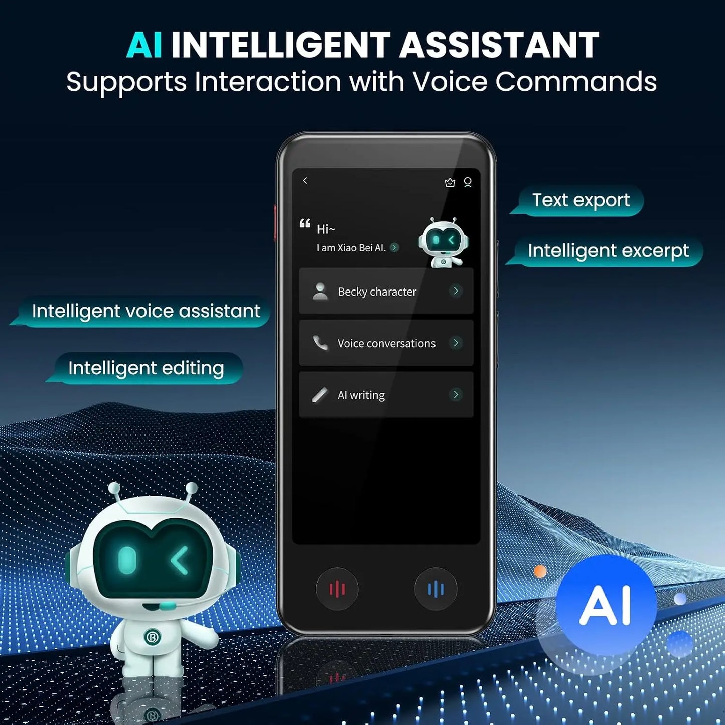 AI Translator Device With Detachable Dual Screen 150 Languages